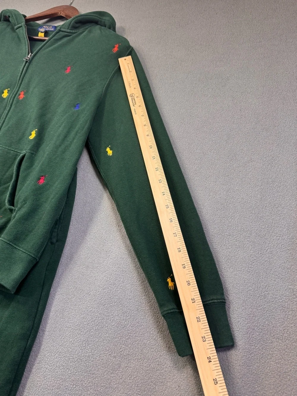 Polo Ralph Lauren Green Fleece Jogger Sweater Set with Colorful Pony Logos, XL